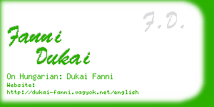 fanni dukai business card